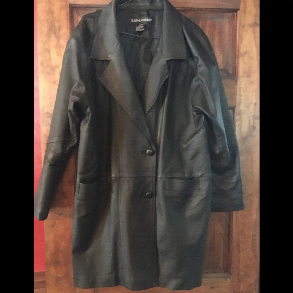 Woman’s leather coat